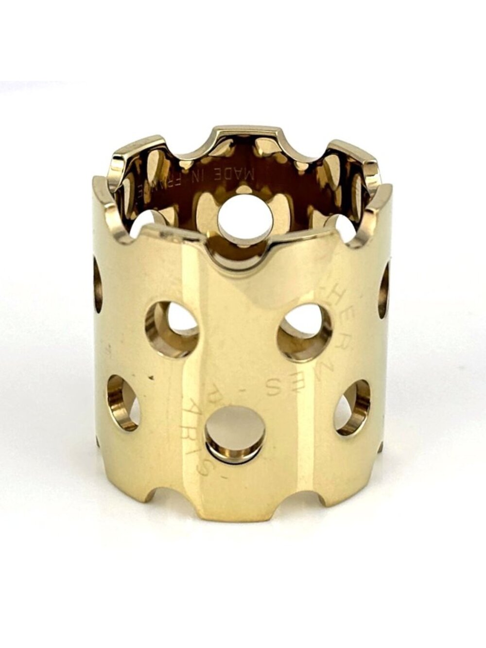 Hermes Perforet Scarf Ring Gold Plated - Picture 2 of 4